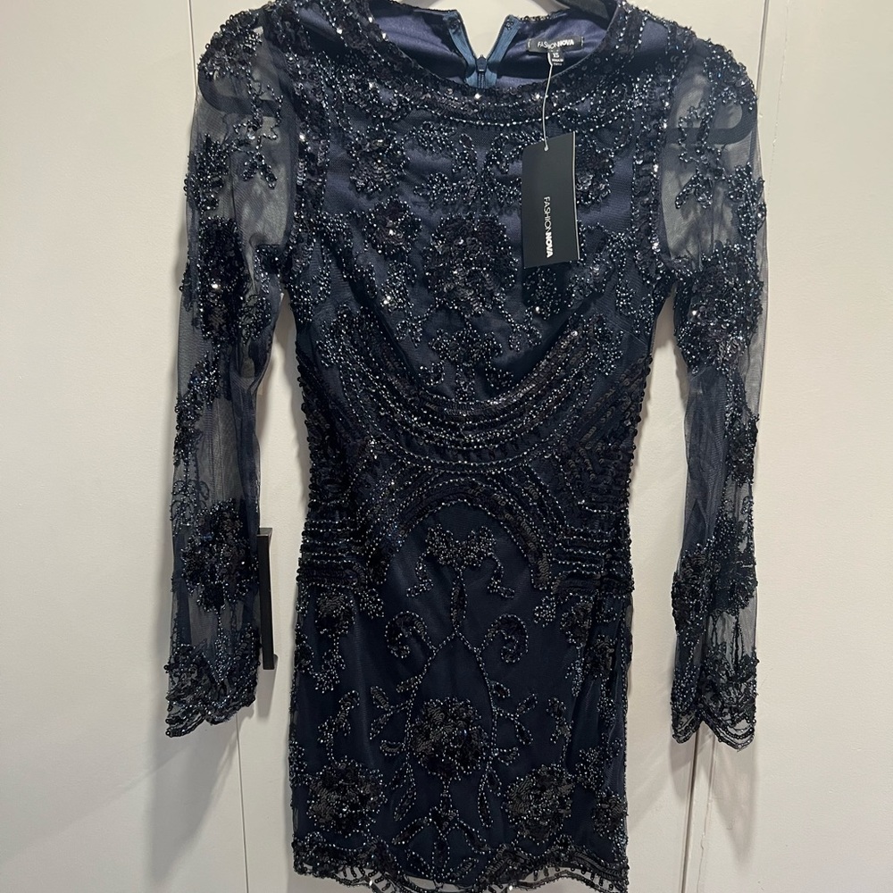 Embellished mini dress